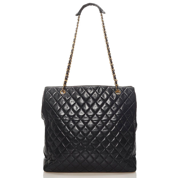 シャネル マトラッセ チェーン ショルダーバッグ ブラック レザー レディース CHANEL 【中古】