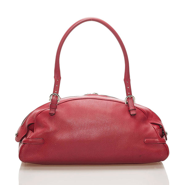 サルヴァトーレフェラガモ ガンチーニ ハンドバッグ AB-21 5815 レッド レザー レディース Salvatore Ferragamo 【中古】