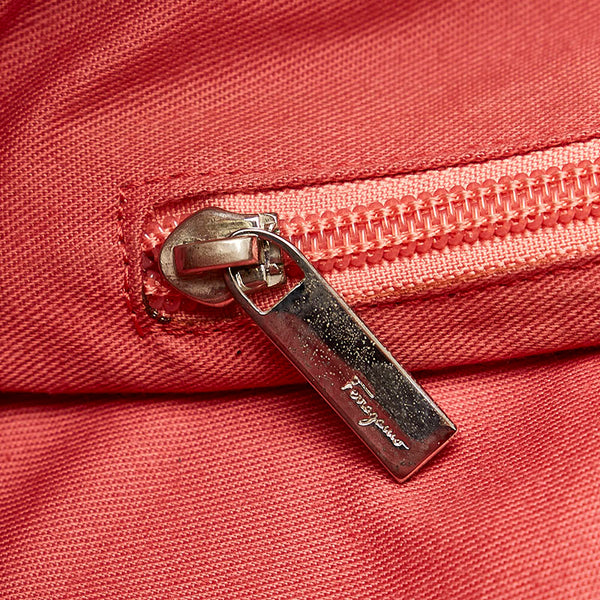 サルヴァトーレフェラガモ ガンチーニ ハンドバッグ AB-21 5815 レッド レザー レディース Salvatore Ferragamo 【中古】