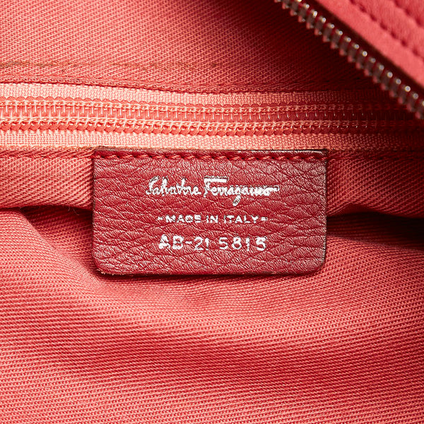 サルヴァトーレフェラガモ ガンチーニ ハンドバッグ AB-21 5815 レッド レザー レディース Salvatore Ferragamo 【中古】