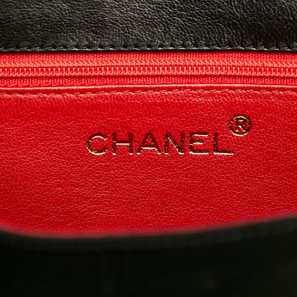 シャネル ココマーク チェーン ショルダーバッグ ブラック サテン レディース CHANEL 【中古】