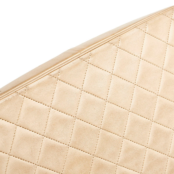 シャネル マトラッセ ココマーク チェーン ショルダーバッグ ベージュ ゴールド レザー レディース CHANEL 【中古】