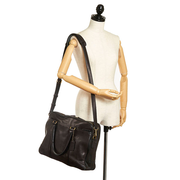 コーチ ビジネスバッグ ショルダーバッグ 2WAY 70777 ブラック レザー メンズ COACH 【中古】