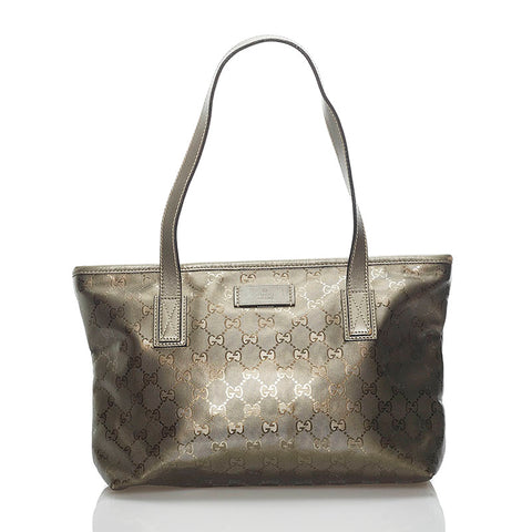 グッチ GGインプリメ トートバッグ 211133 グレー PVC レディース GUCCI 【中古】