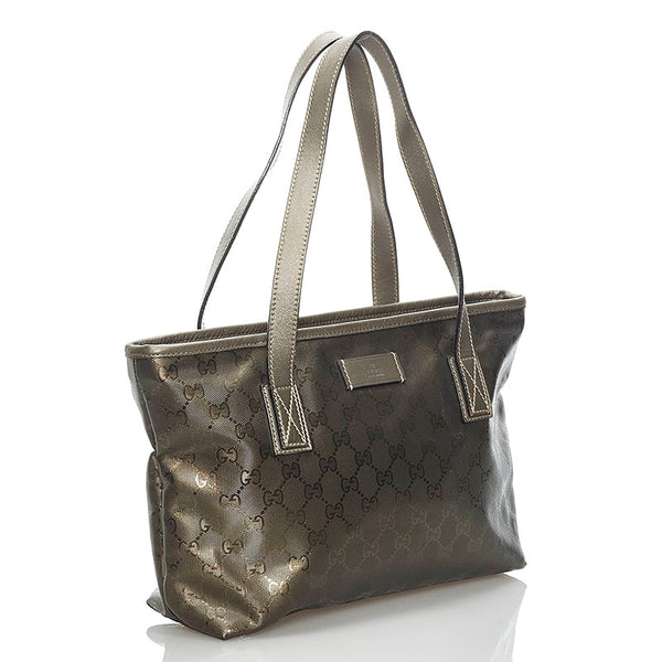 グッチ GGインプリメ トートバッグ 211133 グレー PVC レディース GUCCI 【中古】