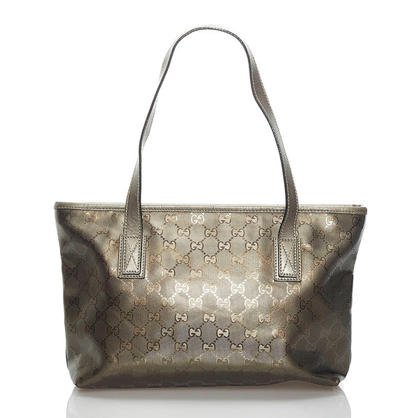 グッチ GGインプリメ トートバッグ 211133 グレー PVC レディース GUCCI 【中古】