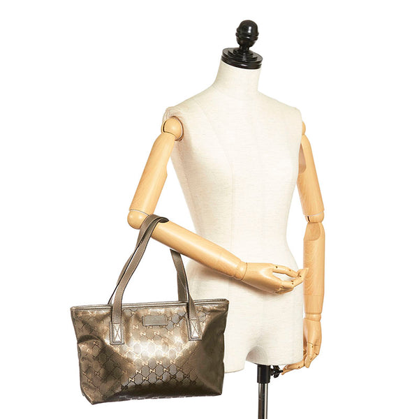 グッチ GGインプリメ トートバッグ 211133 グレー PVC レディース GUCCI 【中古】