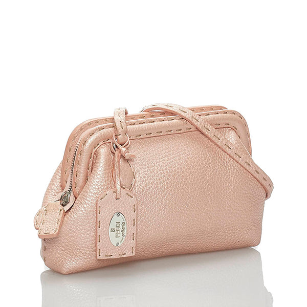 フェンディ セレリア 斜め掛け ショルダーバッグ 8BT085 ピンク レザー レディース FENDI 【中古】