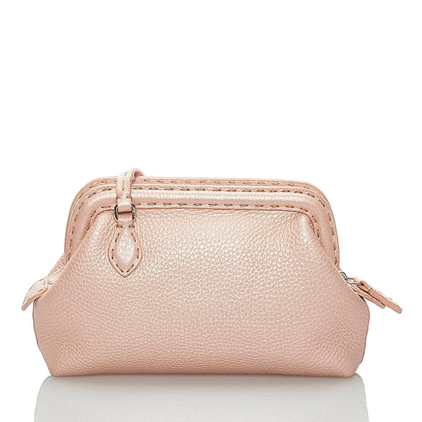 フェンディ セレリア 斜め掛け ショルダーバッグ 8BT085 ピンク レザー レディース FENDI 【中古】