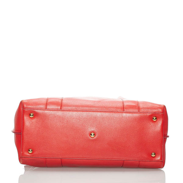 サルヴァトーレフェラガモ ガンチーニ ハンドバッグ トートバッグ GG-21D813 レッド レザー レディース Salvatore Ferragamo 【中古】