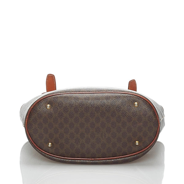 セリーヌ マカダム ハンドバッグ ブラウン PVC レザー レディース CELINE 【中古】