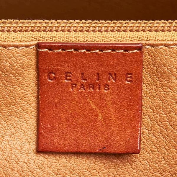 セリーヌ マカダム ハンドバッグ ブラウン PVC レザー レディース CELINE 【中古】
