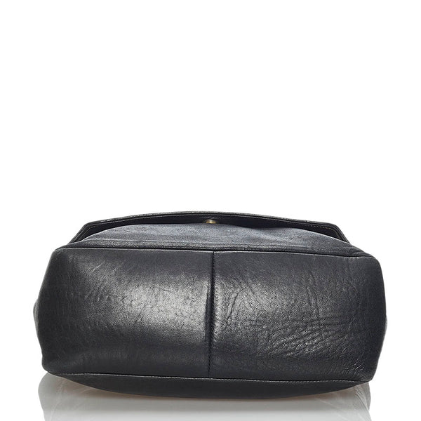 グッチ オールドグッチ オーストリッチ 斜め掛け ショルダーバッグ 001 0438 400 ブラック レザー レディース GUCCI 【中古】