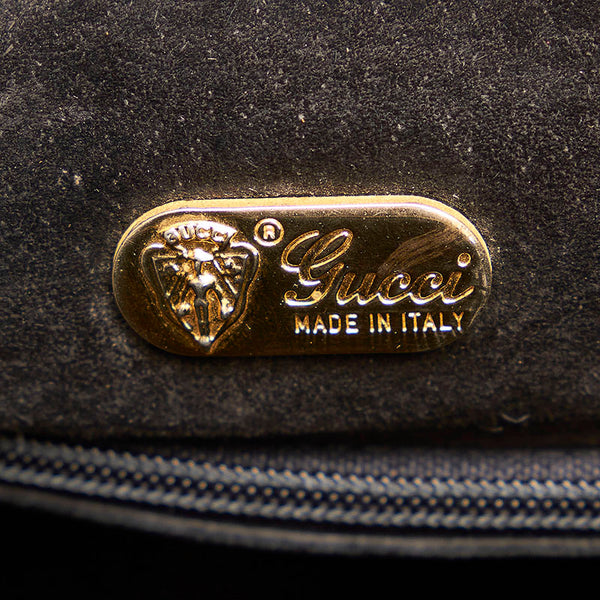 グッチ オールドグッチ オーストリッチ 斜め掛け ショルダーバッグ 001 0438 400 ブラック レザー レディース GUCCI 【中古】