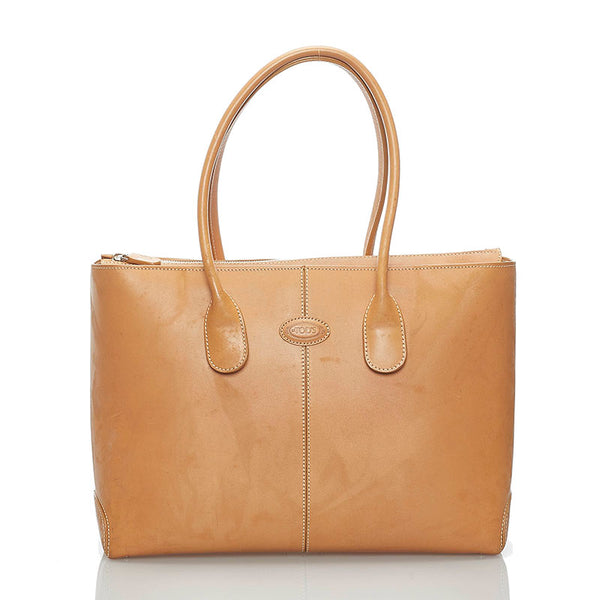 トッズ トートバッグ ショルダーバッグ 2WAY ベージュ レザー レディース TOD’S 【中古】