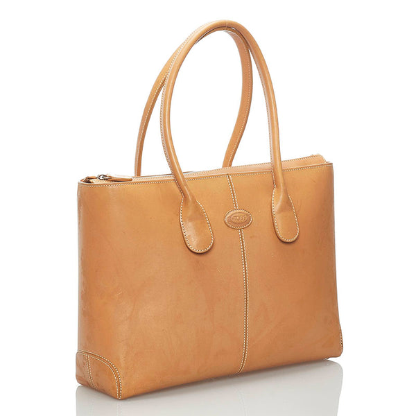 トッズ トートバッグ ショルダーバッグ 2WAY ベージュ レザー レディース TOD’S 【中古】
