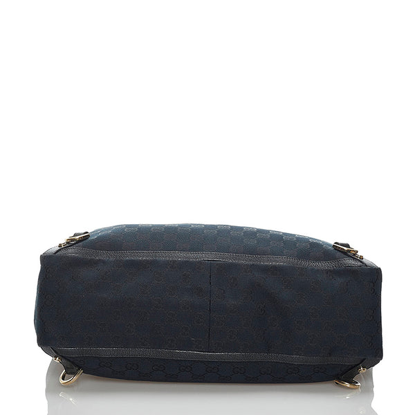 グッチ GGキャンバス アビー トートバッグ 141472 ブラック キャンバス レザー レディース GUCCI 【中古】