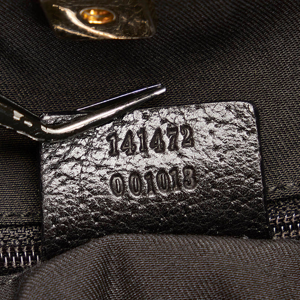 グッチ GGキャンバス アビー トートバッグ 141472 ブラック キャンバス レザー レディース GUCCI 【中古】