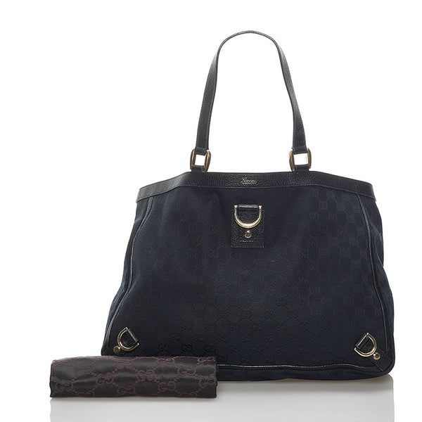 グッチ GGキャンバス アビー トートバッグ 141472 ブラック キャンバス レザー レディース GUCCI 【中古】