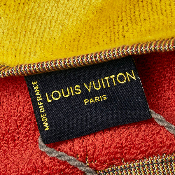 ルイ ヴィトン CUP2003 AUCKLAMD NEW ZEALAMD ビーチマット タオル イエロー ホワイト ネイビー コットン レディース LOUIS VUITTON 【中古】
