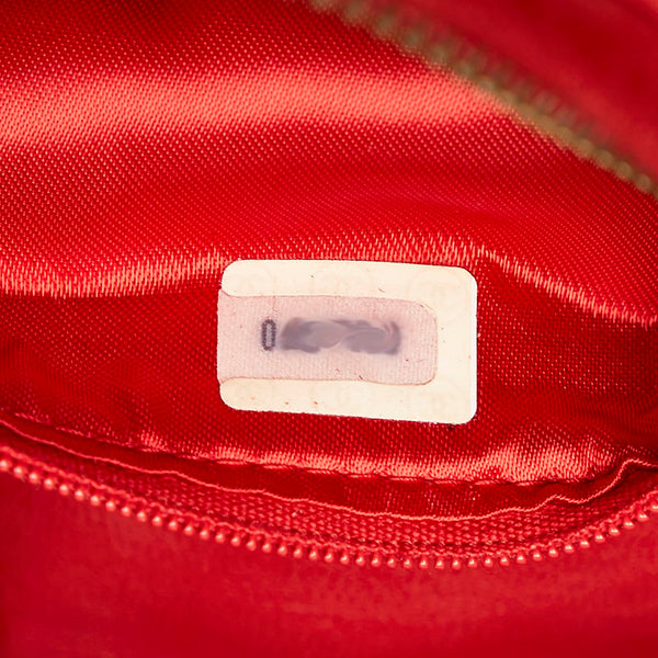 シャネル ココマーク  フリンジ タッセル チェーン ミニ ショルダーバッグ レッド スウェード レディース CHANEL 【中古】