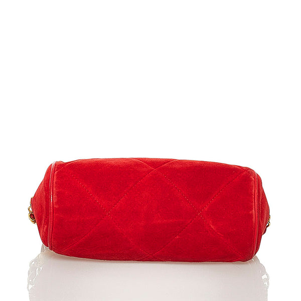 シャネル ココマーク  フリンジ タッセル チェーン ミニ ショルダーバッグ レッド スウェード レディース CHANEL 【中古】