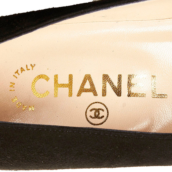 シャネル ココマーク パンプス ブラック スウェード ハラコ レディース CHANEL 【中古】