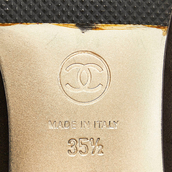 シャネル ココマーク パンプス ブラック スウェード ハラコ レディース CHANEL 【中古】