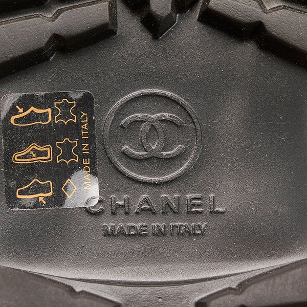 シャネル キルティング ココマーク エンジニアブーツ　 ブラック レザー レディース CHANEL 【中古】