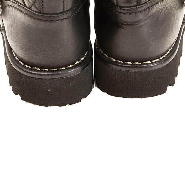 シャネル キルティング ココマーク エンジニアブーツ　 ブラック レザー レディース CHANEL 【中古】