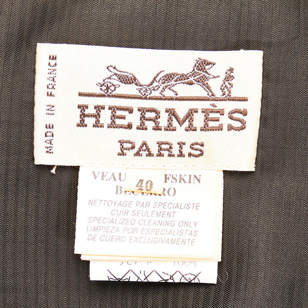 エルメス H DE LINARE リナレス ベスト ブラウン マルチカラー シルク スウェード レディース HERMES 【中古】