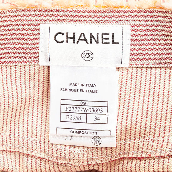 シャネル ヒッコリー ストライプ スカート オレンジ コットン レディース CHANEL 【中古】
