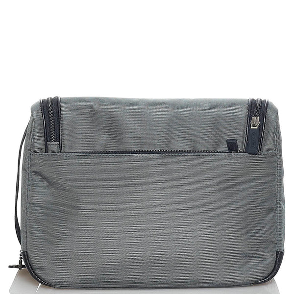 コーチ トラベルポーチ セカンドバッグ グレー ナイロン レディース COACH 【中古】
