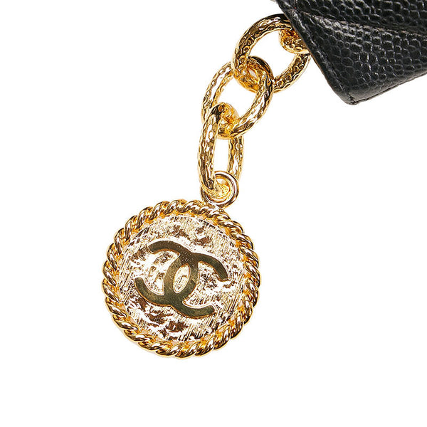 シャネル 復刻トート ココマーク トートバッグ ハンドバッグ ブラック キャビアスキン レディース CHANEL 【中古】