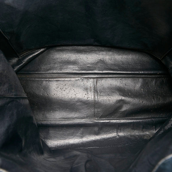 シャネル ココマーク トートバッグ ネイビー レザー レディース CHANEL 【中古】