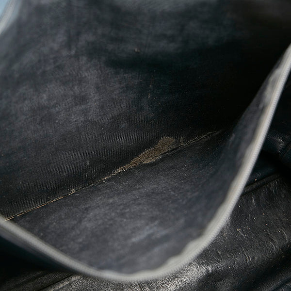 シャネル ココマーク トートバッグ ネイビー レザー レディース CHANEL 【中古】