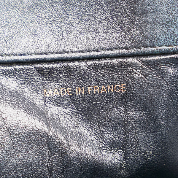 シャネル ココマーク トートバッグ ネイビー レザー レディース CHANEL 【中古】