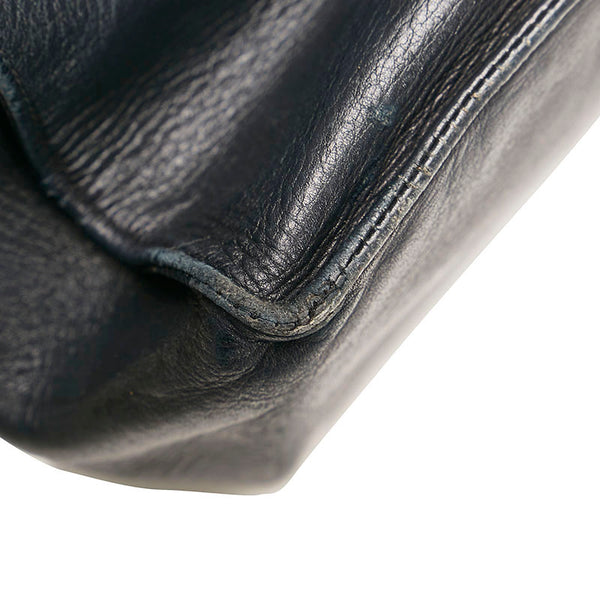 シャネル ココマーク トートバッグ ネイビー レザー レディース CHANEL 【中古】