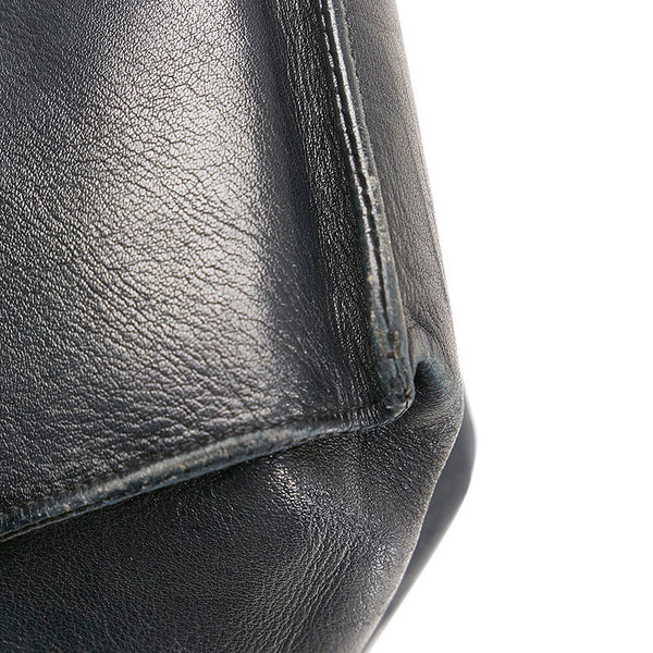 シャネル ココマーク トートバッグ ネイビー レザー レディース CHANEL 【中古】