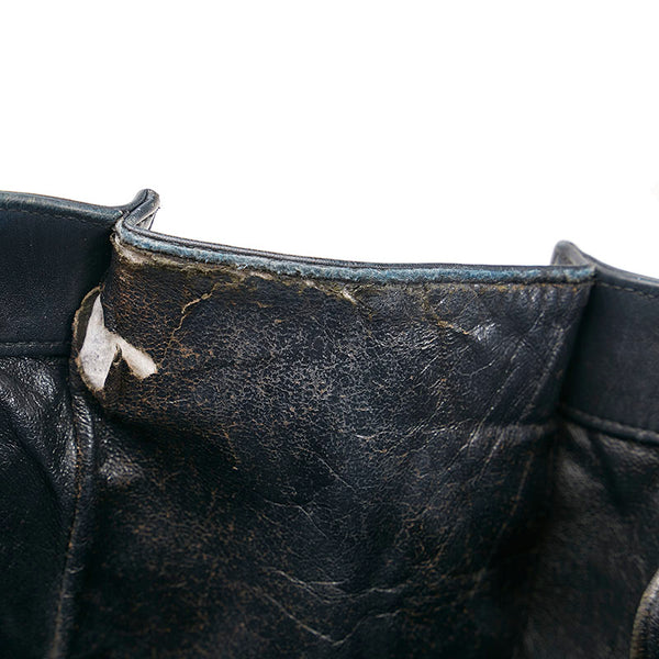 シャネル ココマーク トートバッグ ネイビー レザー レディース CHANEL 【中古】