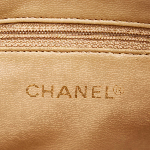 シャネル ココマーク チェーン ショルダーバッグ ベージュ レザー レディース CHANEL 【中古】