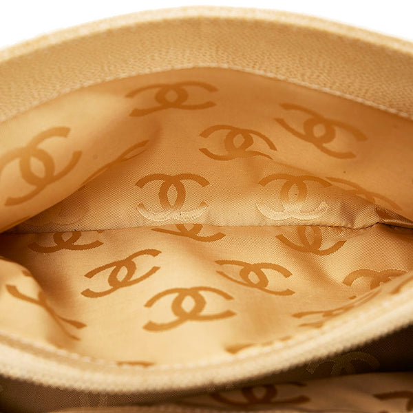 シャネル ココマーク ハンドバッグ ショルダーバッグ ベージュ キャビアスキン レディース CHANEL 【中古】