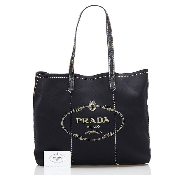 プラダ トートバッグ BR4623 NERO ブラック レザー ネオプレーン レディース PRADA 【中古】