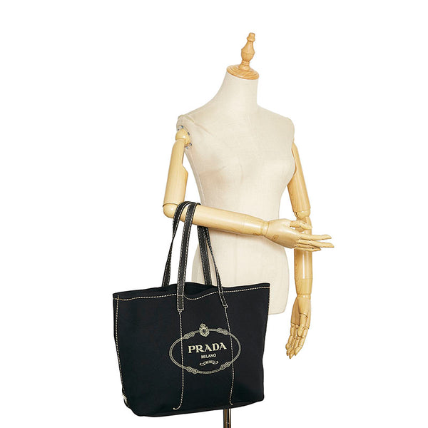 プラダ トートバッグ BR4623 NERO ブラック レザー ネオプレーン レディース PRADA 【中古】