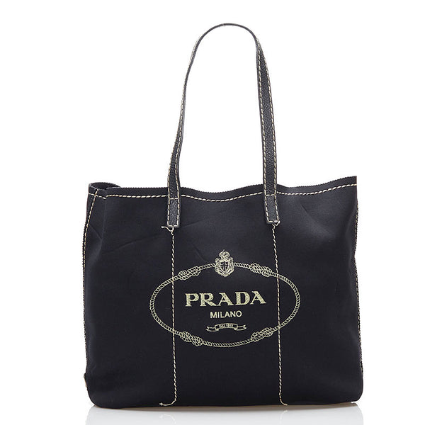 プラダ トートバッグ BR4623 NERO ブラック レザー ネオプレーン レディース PRADA 【中古】