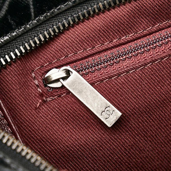 シャネル ココマーク マトラッセ トートバッグ ショルダーバッグ ブラック エナメル レザー レディース CHANEL 【中古】