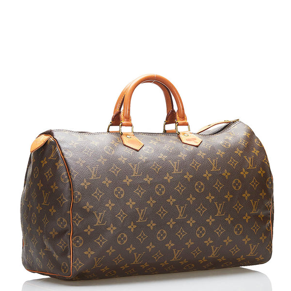 ルイ ヴィトン モノグラム スピーディ40 ハンドバッグ M41522 ブラウン PVC レザー レディース LOUIS VUITTON 【中古】