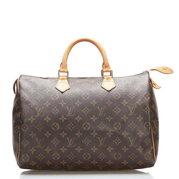 ルイ ヴィトン モノグラム スピーディ35 ボストンバッグ ハンドバッグ M41524 ブラウン PVC レザー レディース LOUIS VUITTON 【中古】
