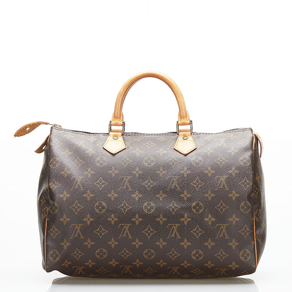 ルイ ヴィトン モノグラム スピーディ35 ボストンバッグ ハンドバッグ M41524 ブラウン PVC レザー レディース LOUIS VUITTON 【中古】