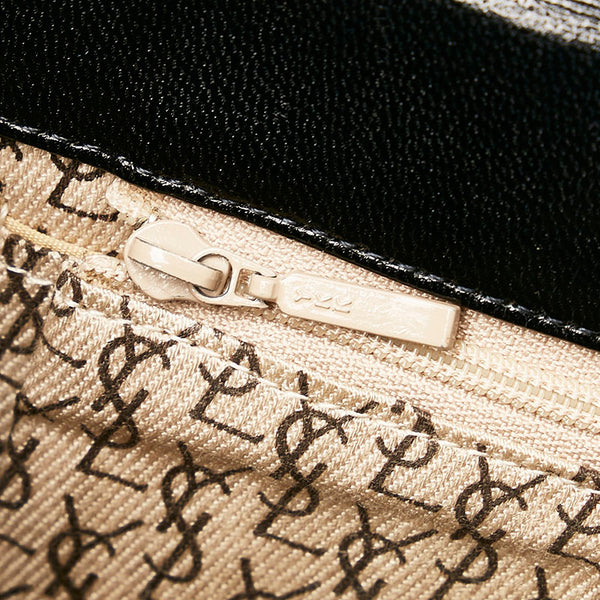 サンローラン ヴィンテージ 編み込み 斜め掛け ショルダーバッグ ブラック レザー レディース SAINT LAURENT 【中古】